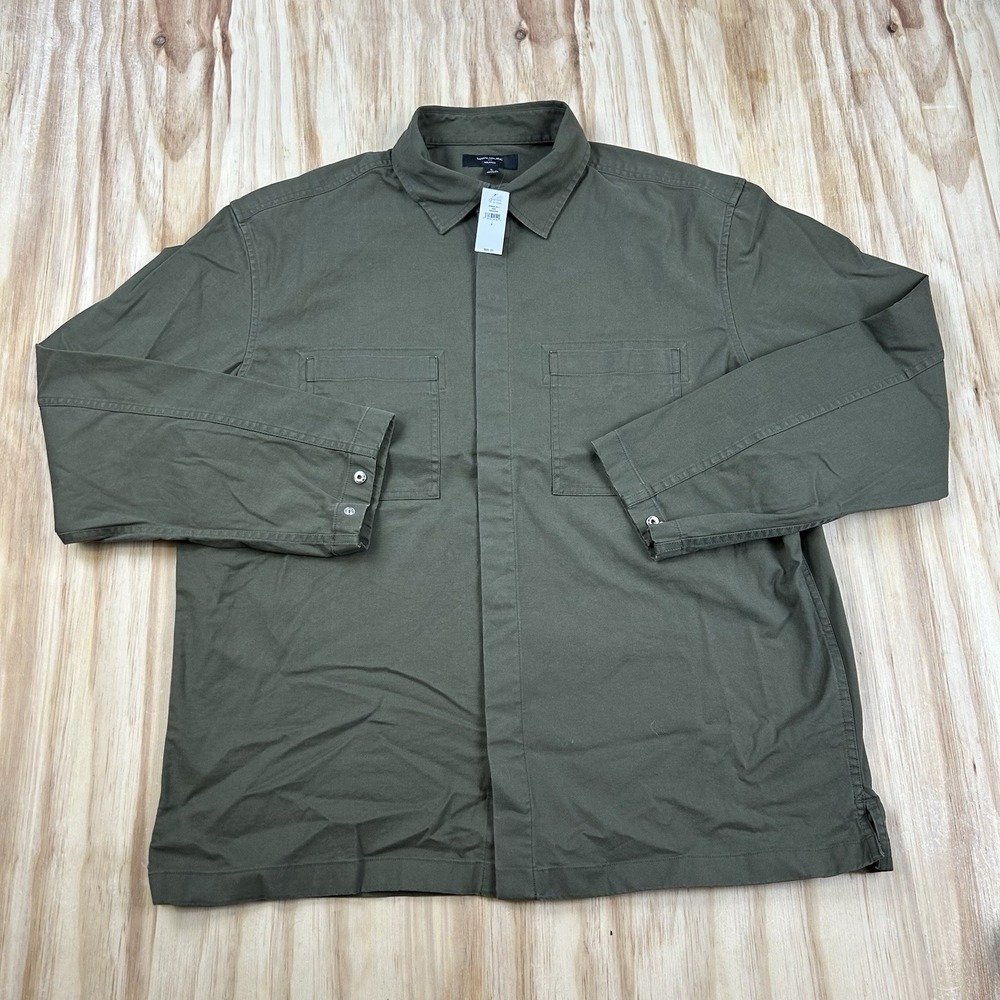 Banana Republic NEW L Olive Green Military Heavyweight Shacket Utility